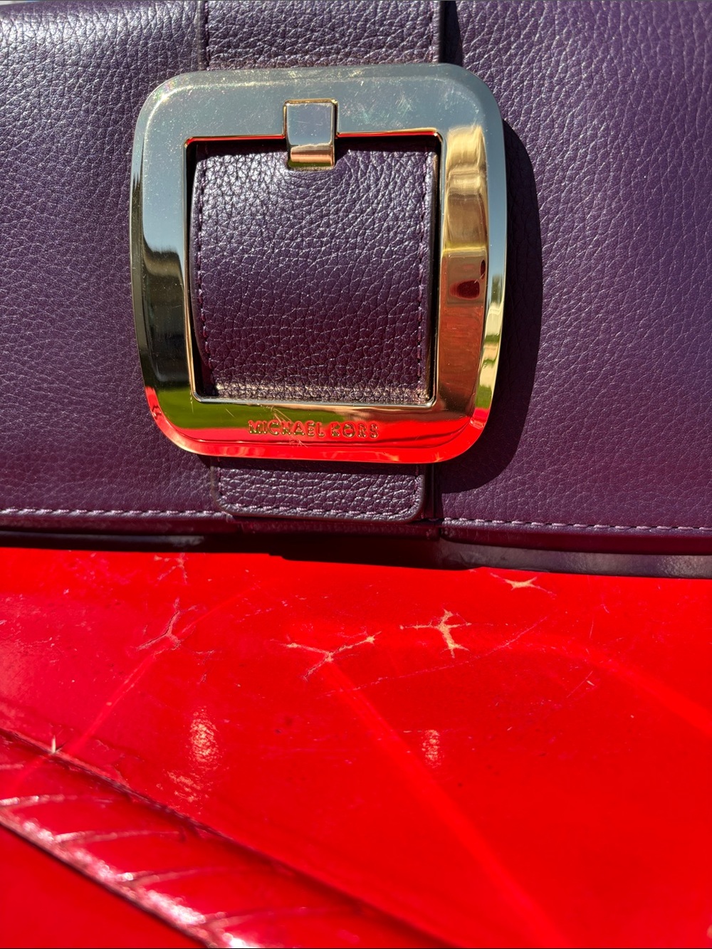 Michael Kors Purple/Plum Leather Clutch - Picture 2 of 5